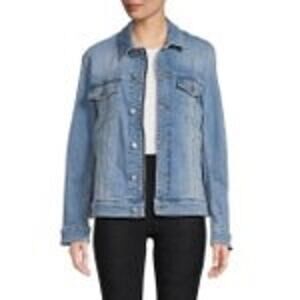 Zadig & Voltaire NWOT Kase Denim Jacket Light Blue in Size M Missing zipper Pull